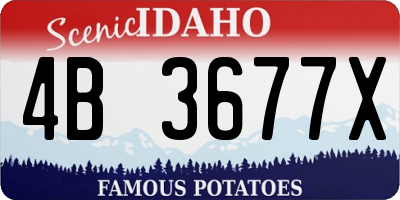 ID license plate 4B3677X