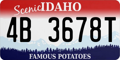 ID license plate 4B3678T