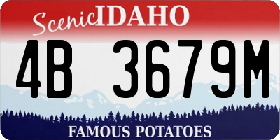 ID license plate 4B3679M