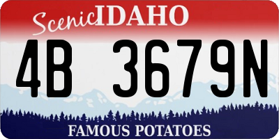 ID license plate 4B3679N