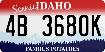 ID license plate 4B3680K