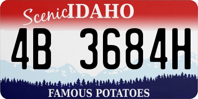 ID license plate 4B3684H