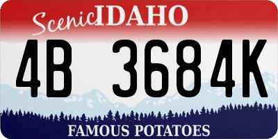 ID license plate 4B3684K