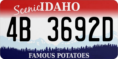 ID license plate 4B3692D