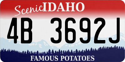 ID license plate 4B3692J