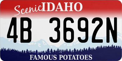 ID license plate 4B3692N