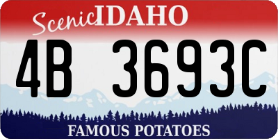 ID license plate 4B3693C