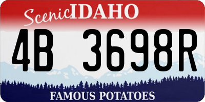 ID license plate 4B3698R
