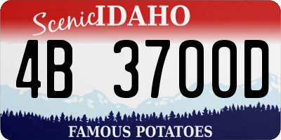 ID license plate 4B3700D