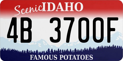 ID license plate 4B3700F