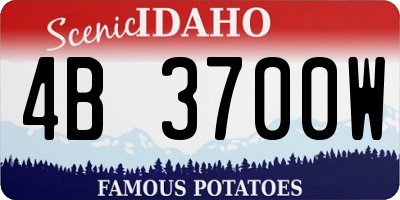 ID license plate 4B3700W