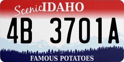 ID license plate 4B3701A