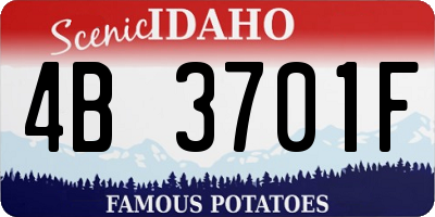 ID license plate 4B3701F