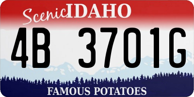 ID license plate 4B3701G