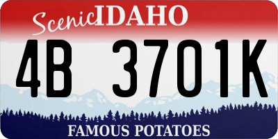 ID license plate 4B3701K