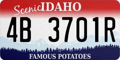ID license plate 4B3701R