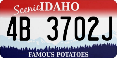 ID license plate 4B3702J