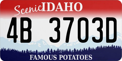 ID license plate 4B3703D