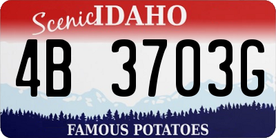 ID license plate 4B3703G