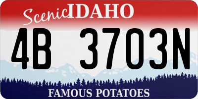 ID license plate 4B3703N
