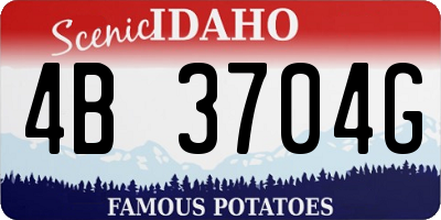 ID license plate 4B3704G