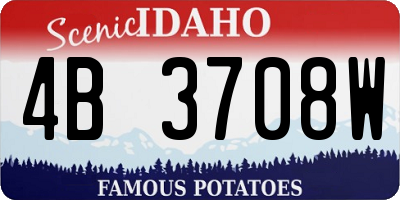 ID license plate 4B3708W