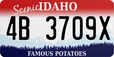 ID license plate 4B3709X