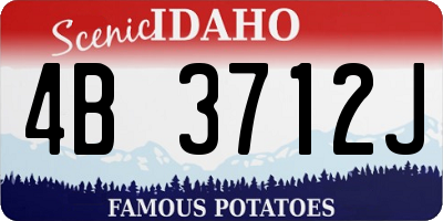 ID license plate 4B3712J