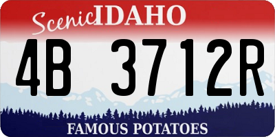 ID license plate 4B3712R