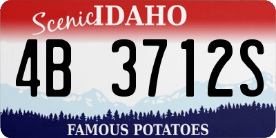 ID license plate 4B3712S