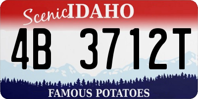 ID license plate 4B3712T