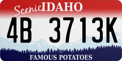ID license plate 4B3713K