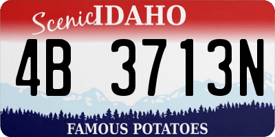 ID license plate 4B3713N