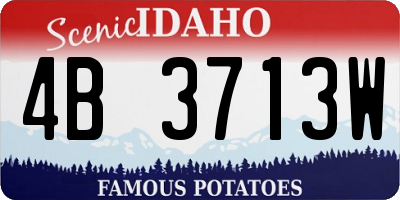 ID license plate 4B3713W