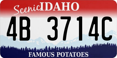 ID license plate 4B3714C