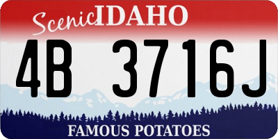ID license plate 4B3716J