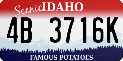 ID license plate 4B3716K