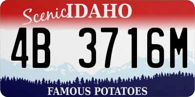 ID license plate 4B3716M
