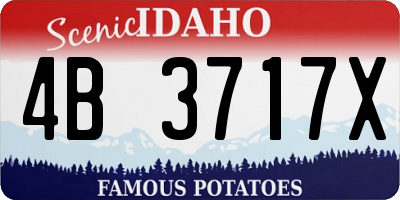 ID license plate 4B3717X
