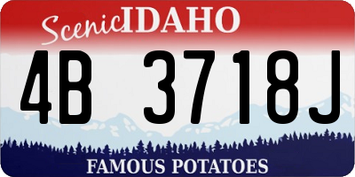ID license plate 4B3718J