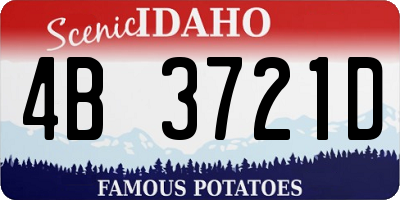 ID license plate 4B3721D