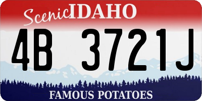 ID license plate 4B3721J