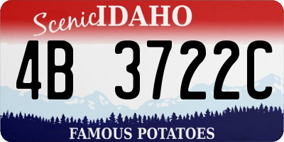 ID license plate 4B3722C
