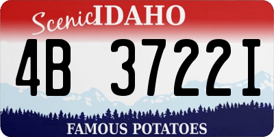 ID license plate 4B3722I