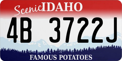 ID license plate 4B3722J