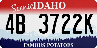 ID license plate 4B3722K