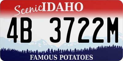 ID license plate 4B3722M
