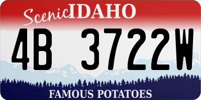 ID license plate 4B3722W