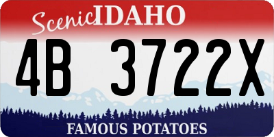 ID license plate 4B3722X