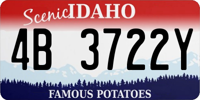 ID license plate 4B3722Y